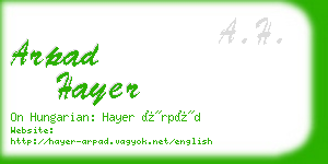 arpad hayer business card